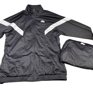 VTG Y2K 00'S NIKE AIR BLACK HIP HOP STREETWEAR TRACKSUIT SET‎ BAGGY 3XLT Run DMC